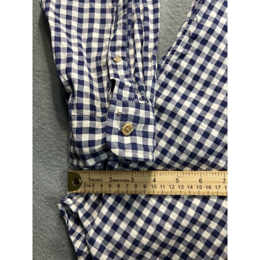 J.Crew Men's XL Blue White Gingham Long Sleeve Shirt 100% Cotton Casual Wear - Picture 8 of 8